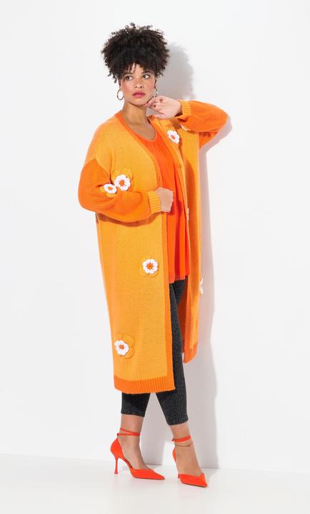 Produktbild Miamoda Strickjacke, Straight Fit, Blüten-Streifen, Langarm (56)