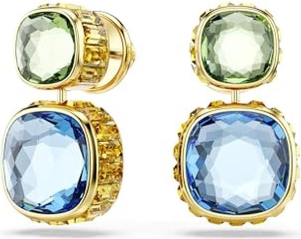 Swarovski Chroma Drop Ohrhänger Kissenschliff Mehrfarbig Gold (Swarovski Metall)