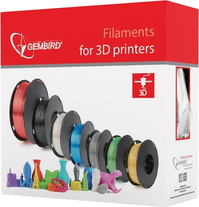 Productafbeelding Gembird DP-PLA1.75-02-R Polymelkzuur (PLA) Rood 600 g (PLA, 1.75 mm, 1000 g, Rood)