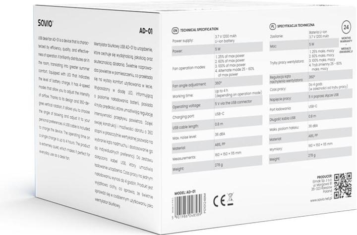 Produktbild Savio AD-01 (36 dB)