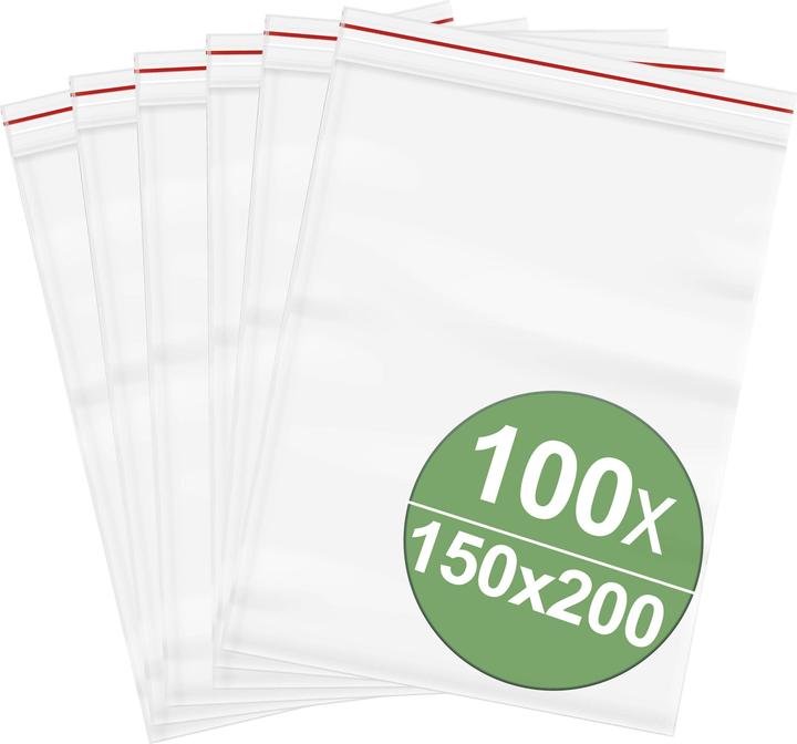Quadrios Ziplock bag without labelling strip (W x H) 150 mm x 200 mm Transpa (100 pcs.)