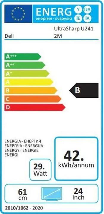 Energie-Label Dell UltraSharp U2412M (1920 x 1200 Pixel, 24")