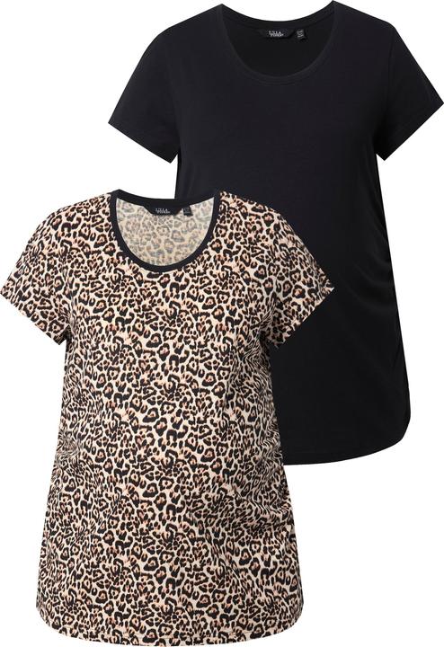 Produktbild Ulla Popken Bellieva-T-Shirts, 2er-Pack, Halbarm, seitliche Raffung (46, 48)