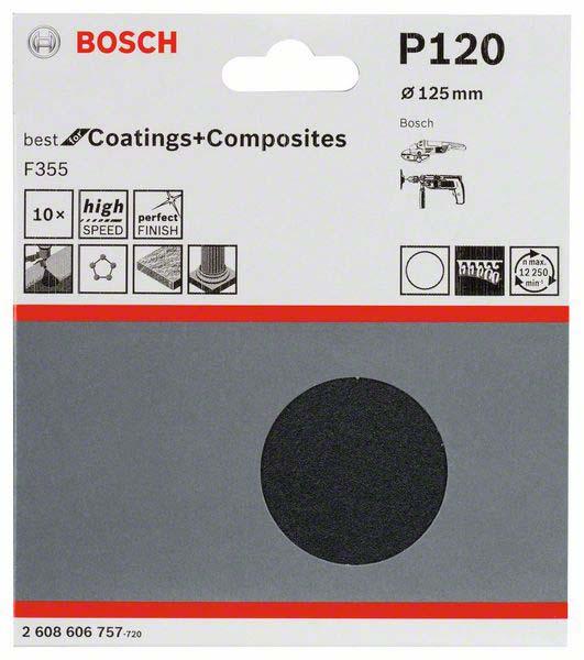 Actual product image Bosch Professional Zubehör PRO F355 sanding sheet, 125 mm, G120 (120)