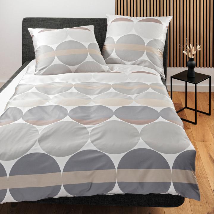Produktbild Janine Mako-Satin Bettwäsche J.D. 87104 grau sand (155 x 220 cm, 80 x 80 cm)