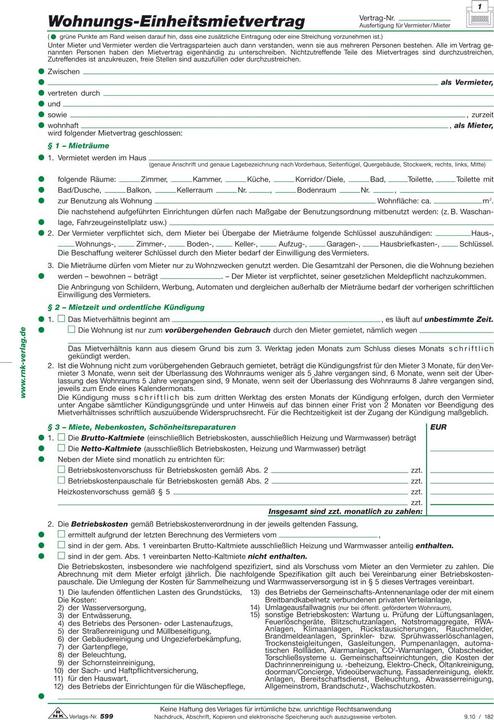 Actual product image Rnk 10 RNK-Verlag 599/10 Rental contracts for flats (2 x)