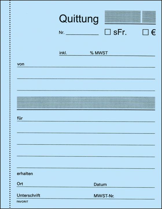Actual product image Favorit Carbonless copy book receipts (100 x)