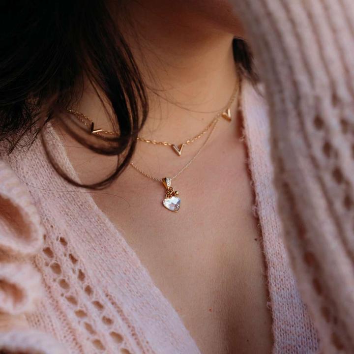 Actual product image Bijouteria Neck jewelry (Silver 925, Premium crystal, Gold plating (gold-plated), 47 cm)