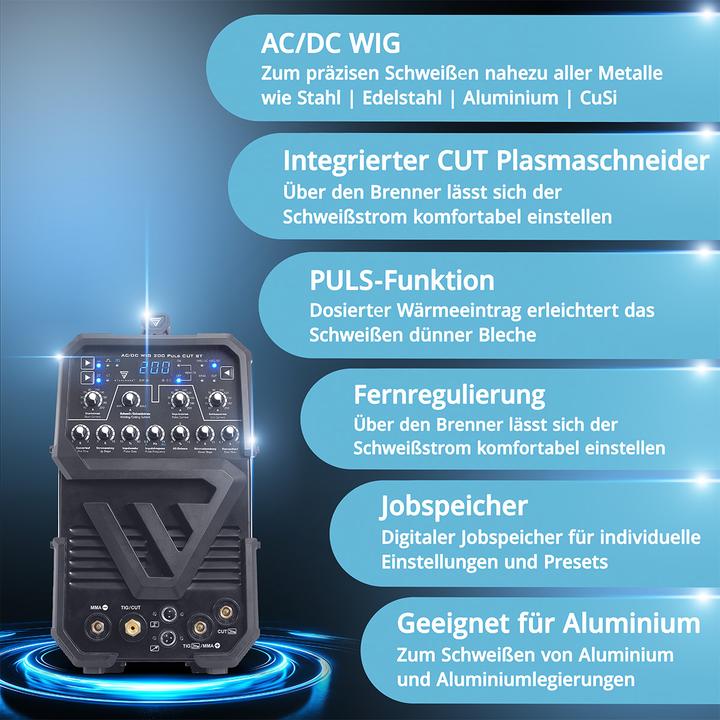 Produktbild Stahlwerk Schweissgerät AC/DC WIG 200 Puls CUT ST 200 A (Plasmaschneider)
