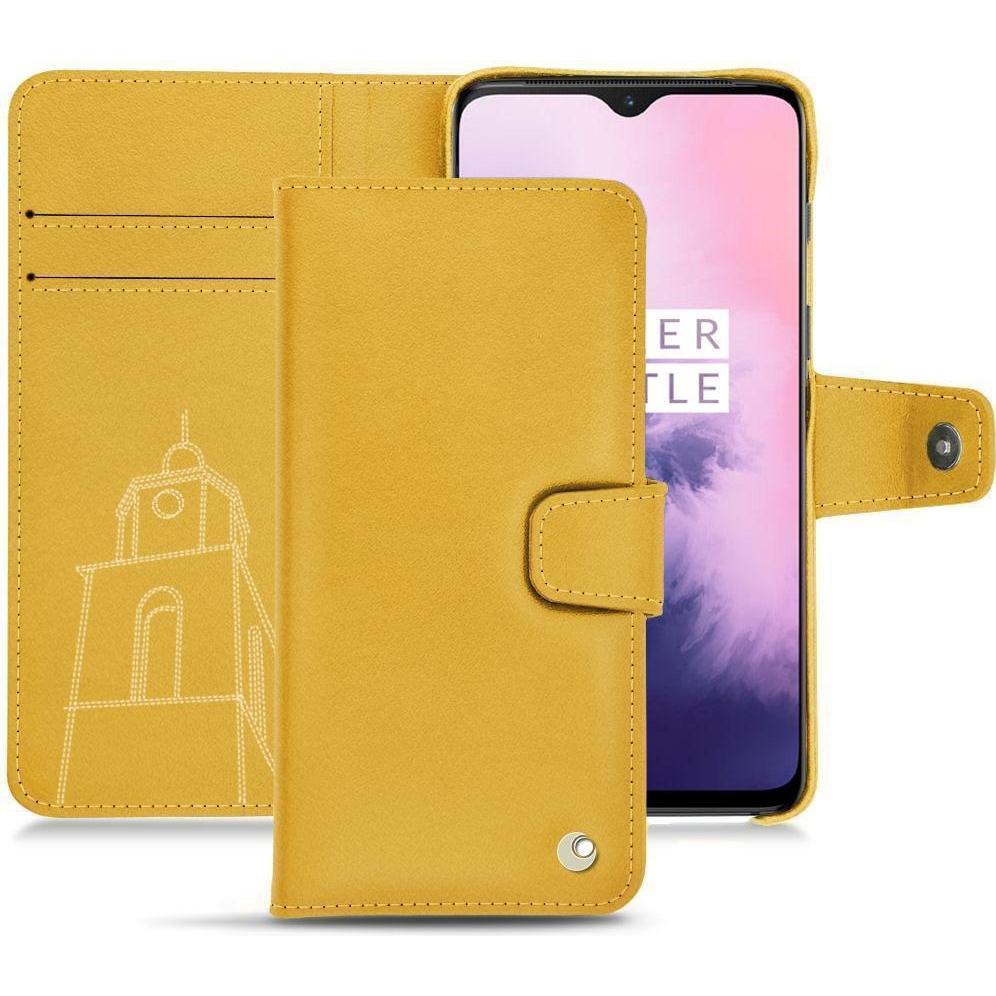 Noreve Lederschutzhülle Wallet (OnePlus 7), Smartphone Hülle, Orange