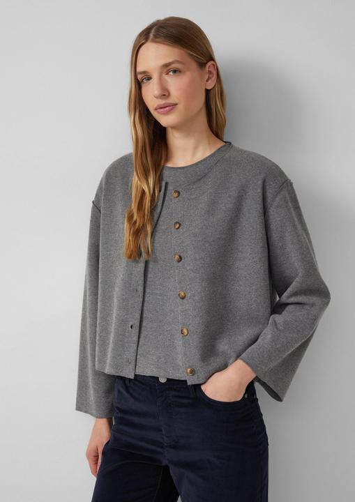 Produktbild s.Oliver Sweatshirt Jacke Strickjacke im Boxy Fit (38)