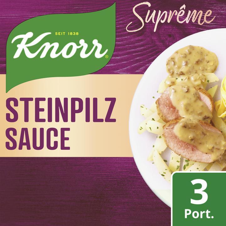 Actual product image Knorr Suprême porcini mushroom sauce sachet, finest porcini mushrooms ready sauce ideal for meat dishes (34 g)