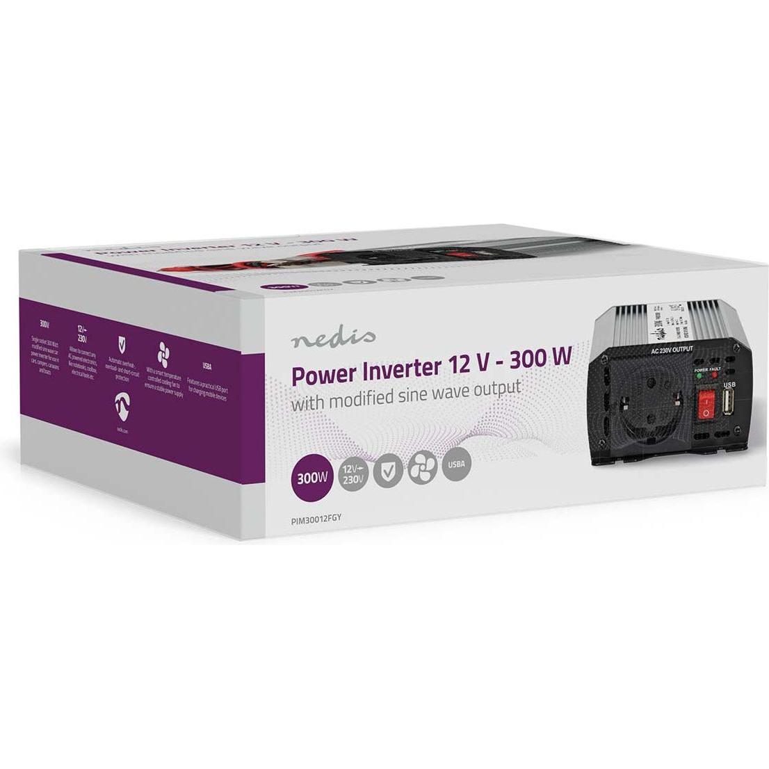 Nedis, Spannungswandler, Power Inverter änderte Sinus-Wellen - Eingangsspannung: 12 V DC - Geräteausgangsanschluss: Typ