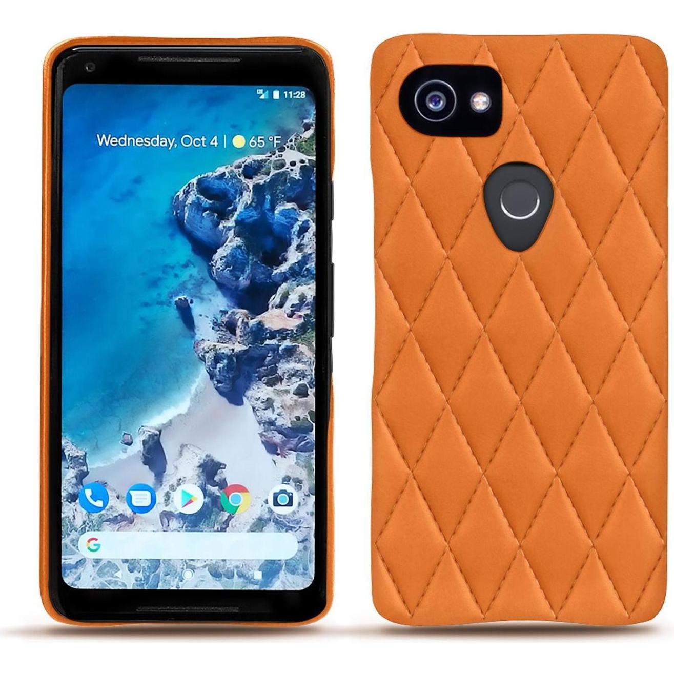 Noreve Lederschutzhülle (Google Pixel 2 XL), Smartphone Hülle, Orange