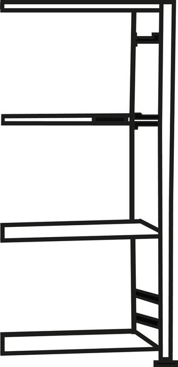 Actual product image Metabo Boltless shelving H2000xW1000xD400mm Add-on shelving galvanised 1 frame, 4 shelves