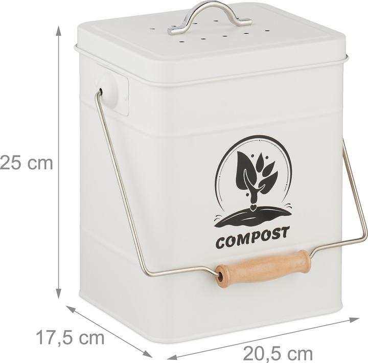 Produktbild Relaxdays Komposteimer mit Geruchsfilter 6 Liter (6 l)