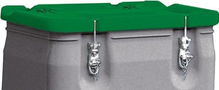 Actual product image Cemo Hazardous goods box mobile Box grey Lid green 250 litres