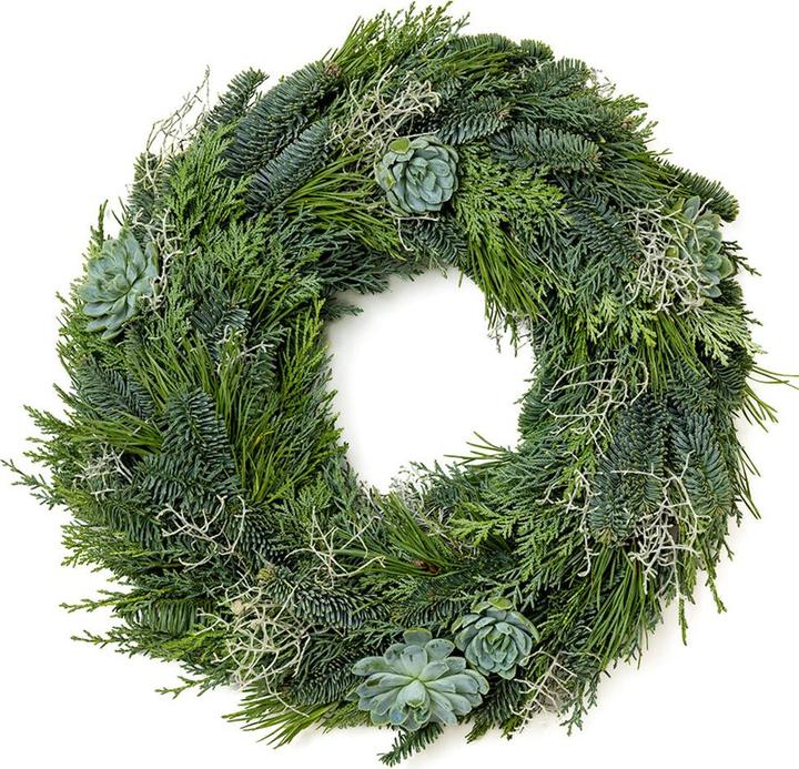 VEG and the City Couronne de l'Avent avec des echeverias - sans bougies (40 cm)