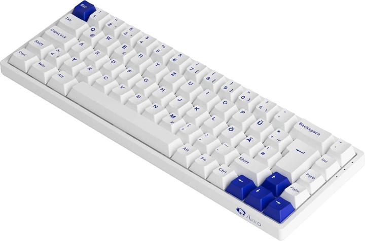 Actual product image Akko 3068B Plus White&Blue Gaming Keyboard, CS Jelly Purple - German (ISO) (DE, Wireless)