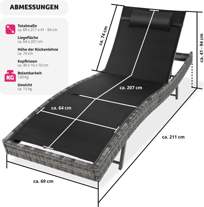 Immagine prodotto tectake Sdraio Moana (211 cm)
