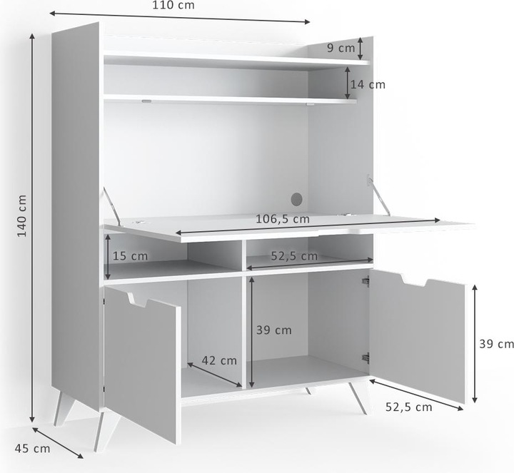 Image du produit Vicco Schreibtisch Berdi (110 x 45 x 140 cm)