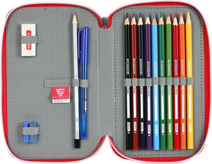 Actual product image Sevilla Fútbol Club Double pencil case Red (28 pieces)