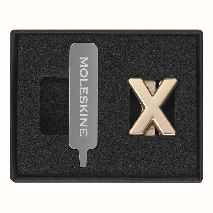 Actual product image Moleskine Pin Letter X Gold