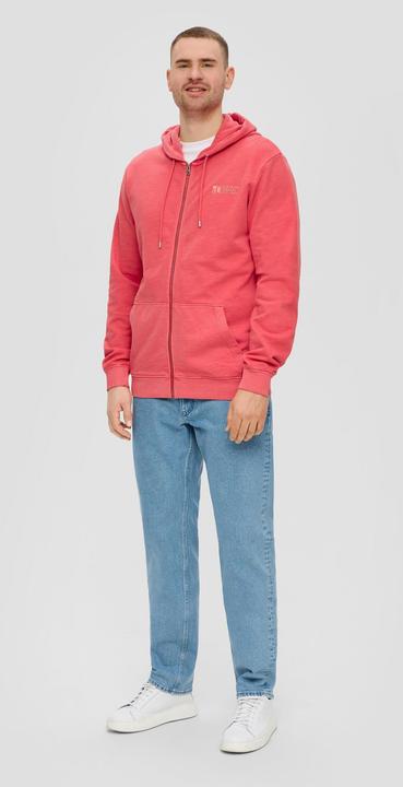 Produktbild s.Oliver Sweatshirt Jacke Sweatshirtjacke mit Garment Dye und Kapuze (3XL)