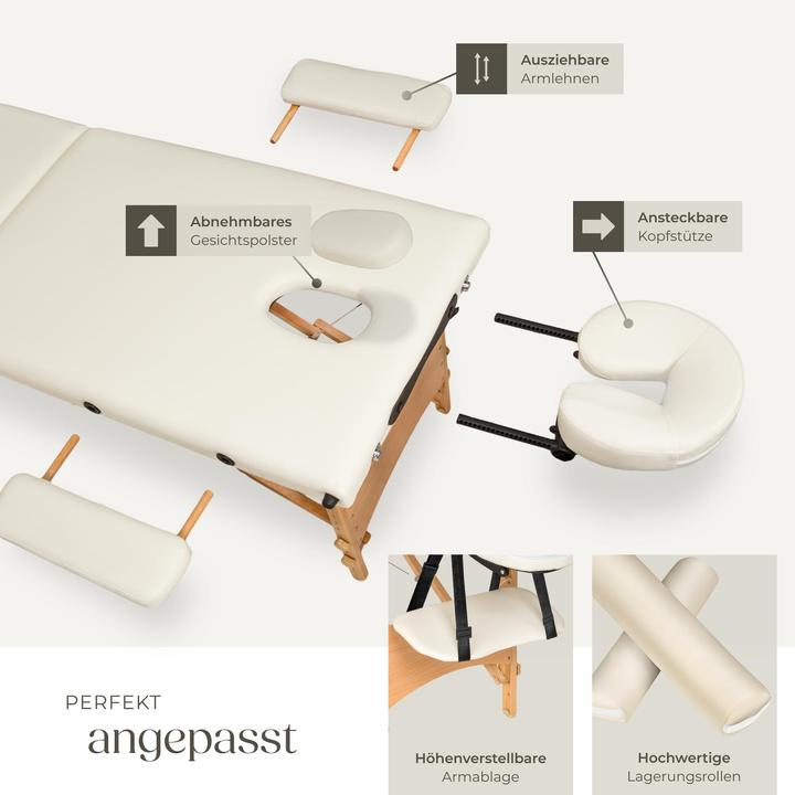 Actual product image tectake Massage Table Set Freddie | Massage table w/ headrest, armrests, face pad & bolster supports