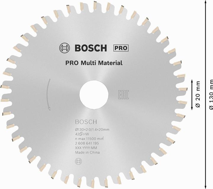 Produktbild Bosch Professional Zubehör PRO Multi Material Kreissägeblatt, 130 x 2 x 20 mm