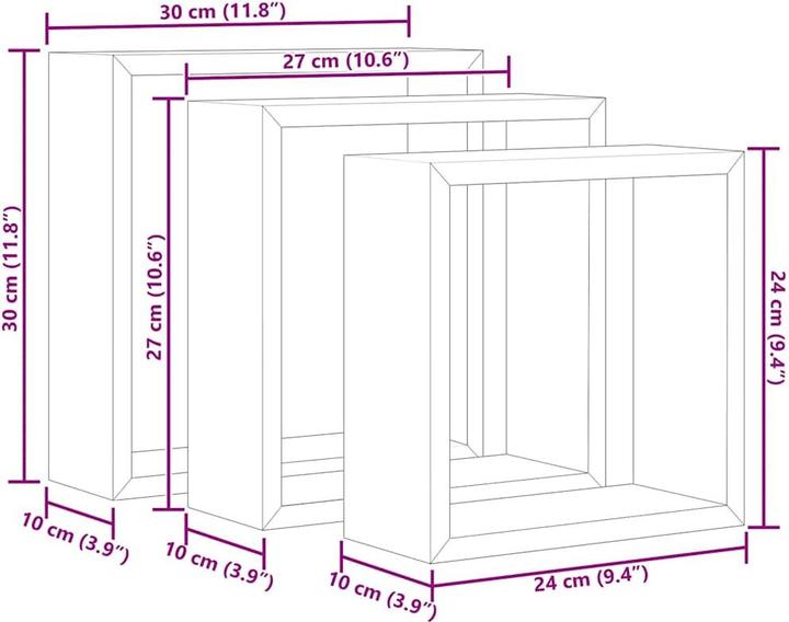 Produktbild vidaXL Abey (30 x 10 x 30 cm)