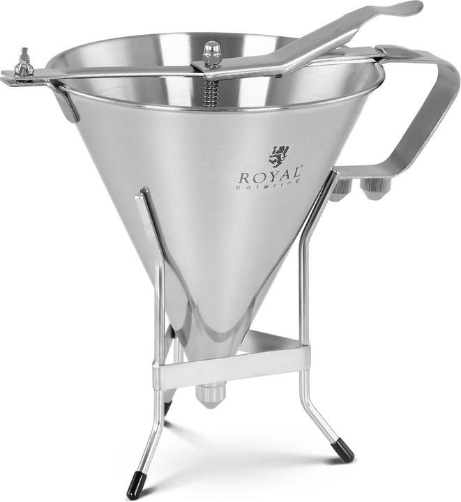 Royal Catering Fülltrichter Likörtrichter Gebäckfüller 1,8 l Edelstahl 3 Dosierspitzen