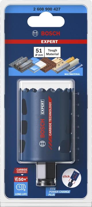 Actual product image Bosch Professional Zubehör EXPERT Tough Material hole saw, 51 x 60 mm (5.1 centimetres)