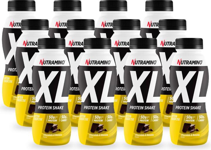 Actual product image Nutramino Protein XL Recovery Shake (Banana, Chocolate, 12 pcs.)