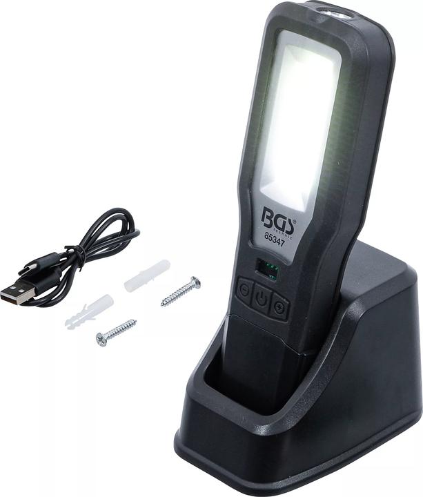 Actual product image BGS COB-LED Work Lamp foldable with charging station (550 lm)