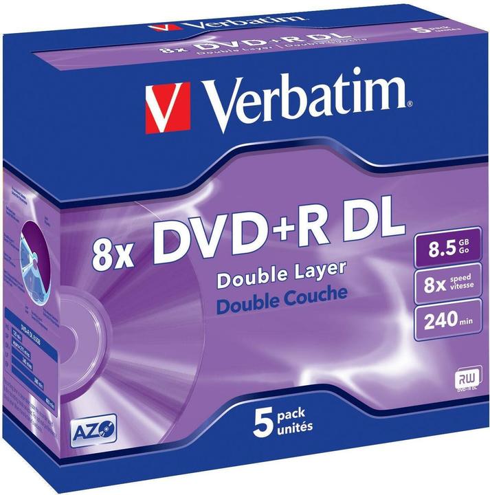 Produktbild Verbatim Dvd+R dl (5x)