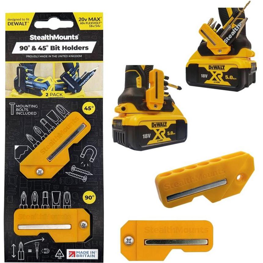 StealthMounts, Chiave a bussola, BH-DW-4590-YLW Gelber Bithalter für Dewalt (2er Set) (Portapunte)