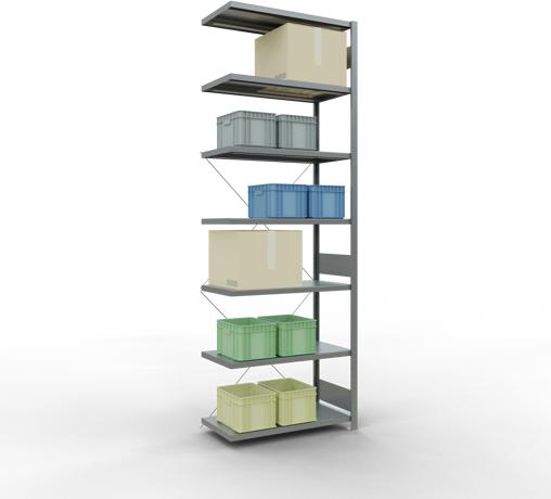 Produktbild Schulte Lagertechnik Stecksystem Anbauregal MULTIplus250 mit Kreuzstrebe