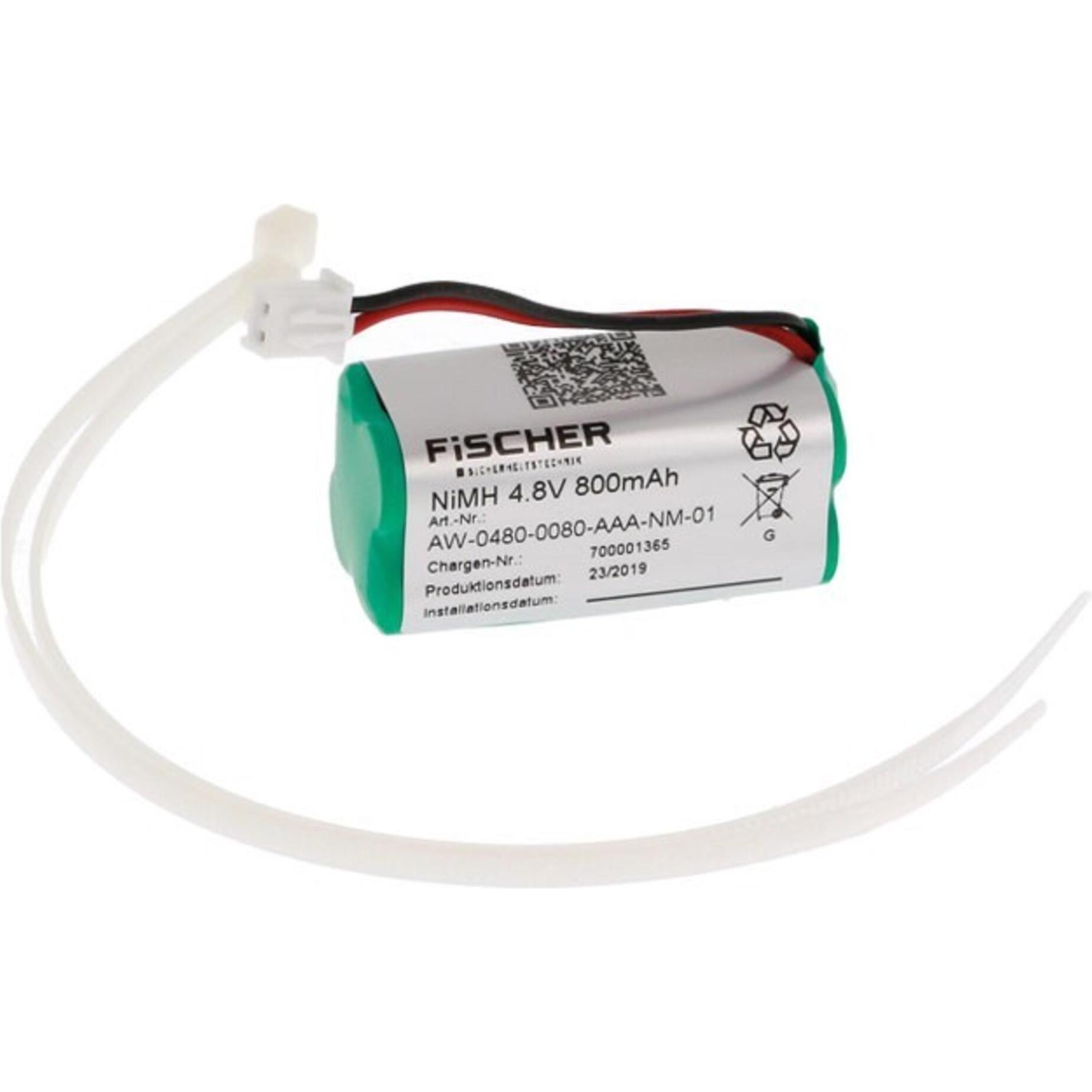 Fischer Akkuwürfel 4,8V0,8Ah AW-0480-0080AAA-NM01 (1 Stk., 800 mAh, Akku), Akku Ladegerät