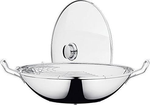 Produktbild WMF Wok Wokpfanne 36cm Taiwan Deckel Ablagegitter Party Induktion Edelstahl (36 cm, Wok Pfanne, Edelstahl)