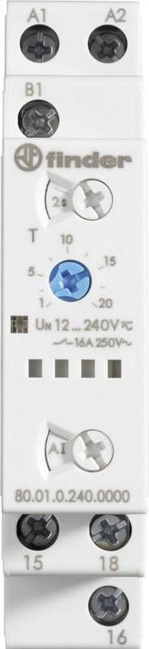 Immagine prodotto Finder Relè a tempo multifunzione 12-240V AC/DC, 1W, 16A 80.01.0.240.0000