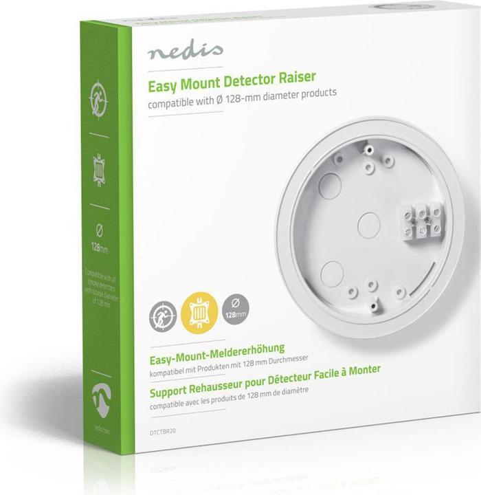 Actual product image Nedis Detector holder | Diameter: 128 mm | Screws and plug | 1 piece | White