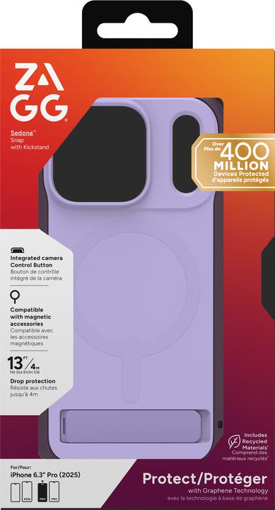 Produktbild Zagg Case für Apple iPhone 17 Pro Sedona Snap mit Kickstand dusty grape (Apple iPhone 17 Pro)