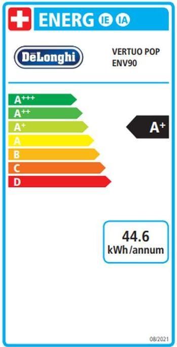Energie-Label De'Longhi Nespresso Vertuo Pop (NESPRESSO Vertuo, CH-Stecker)