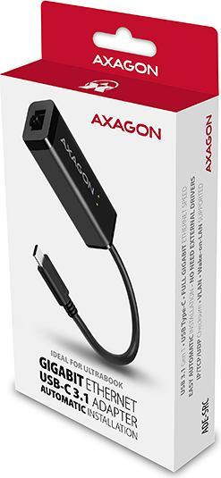 Actual product image Axagon ADE-SRC Gigabit Ethernet 10/100/1000 Adapter - USB 3.1 Type C (USB-C, RJ45 (1x))