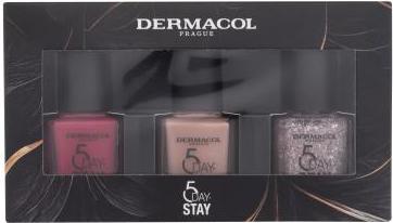 Immagine prodotto Dermacol Collezione di smalti 5 Day Stay (Luce diurna, Cherry Blossom, Fascino fortunato, Smalto per unghie effetto gel)