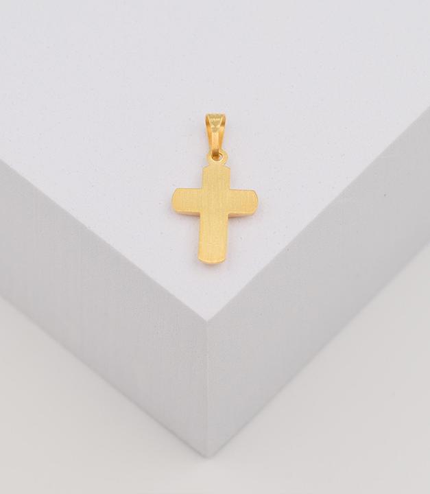 Image du produit Muau Pendant cross or jaune 750, 21x11mm (Or jaune)