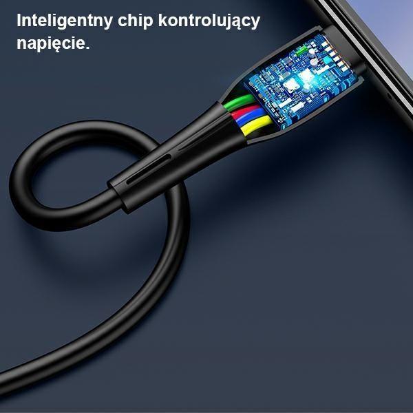 Actual product image Usams Cable U38 USB-C 5A Fast Charge for OPPO/HUAWEI 1m czarny/black SJ376USB01 (US-SJ376) (1 m)