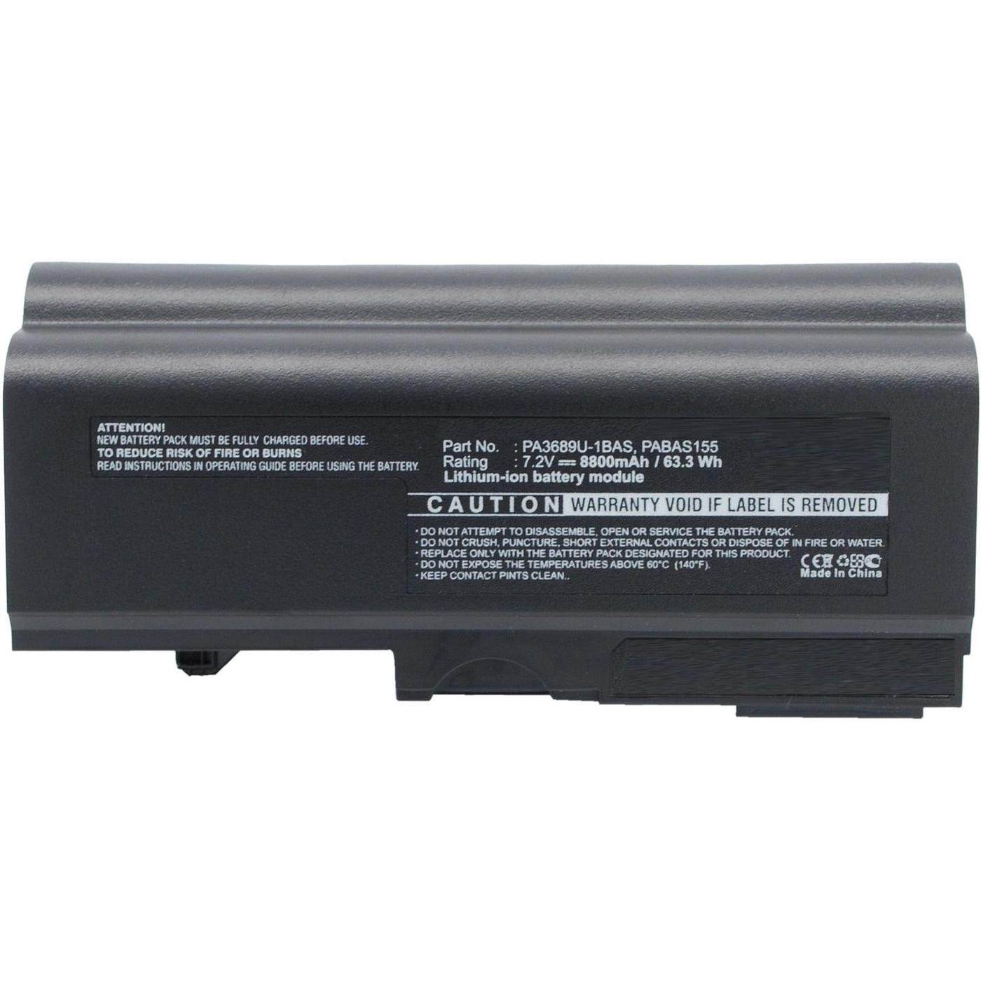 CoreParts Laptop Battery for Toshiba (1 Zellen, 8800 mAh), Notebook Akku, Schwarz