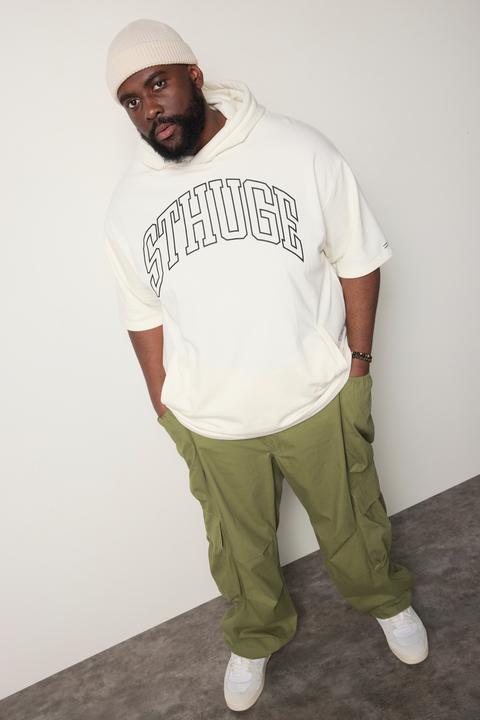 Actual product image Sthuge hoodie, short sleeve, front print, up to 8 XL (L)